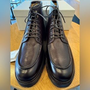 Brunello Cucinelli Mens Lace-Up Ankle Boots Brown Size 45 (12) MSRP $1495